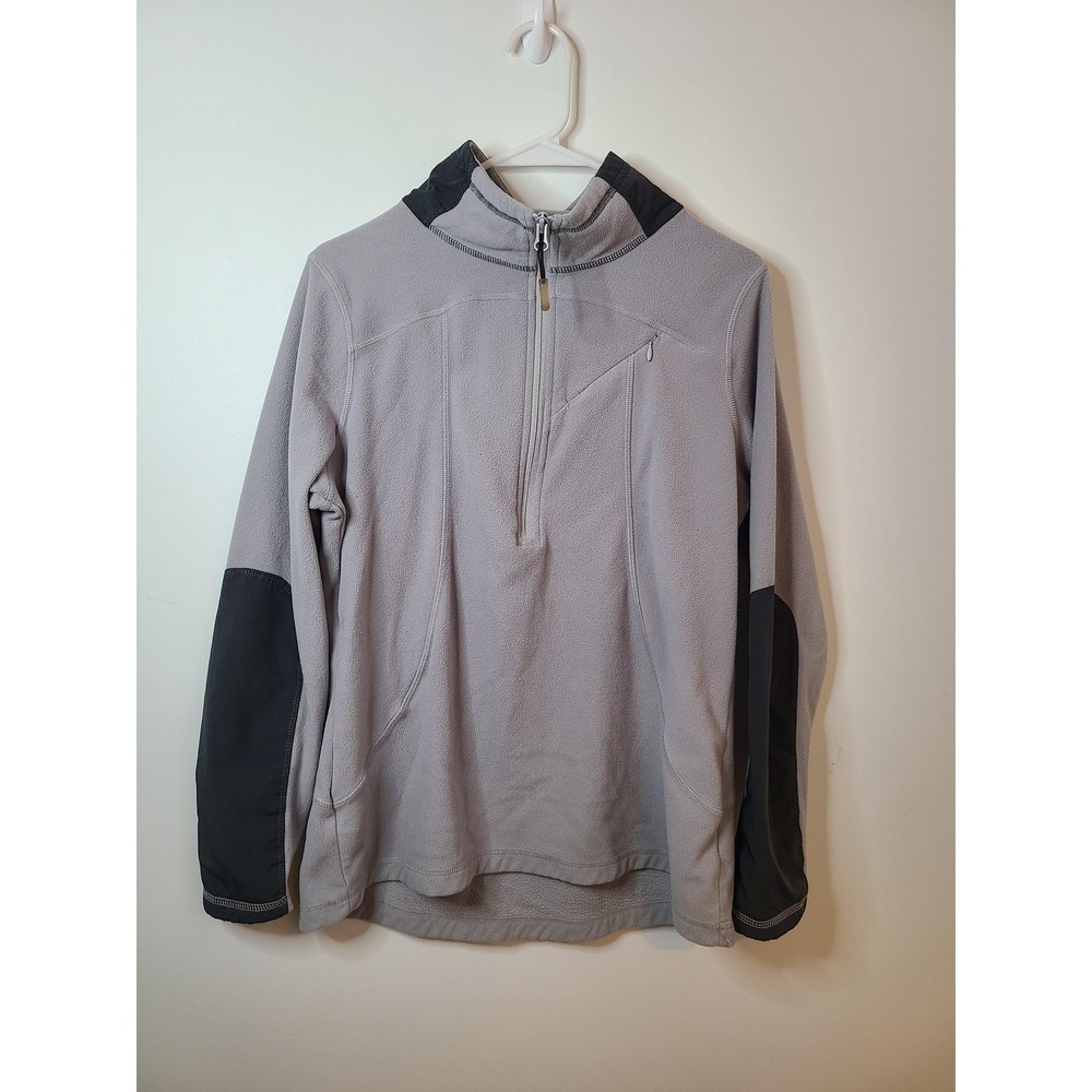 Ascend Jacket Wm LG Gray Fleece Quarter Zip Pullover Hiking Outdoor Gorpcore